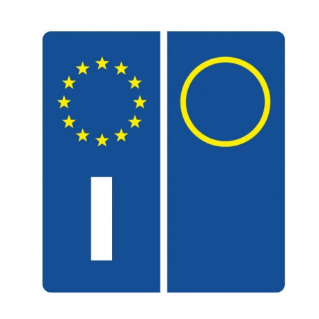 2 ADESIVI TARGA EUROPEA AUTO OMOLOGATI PVC ITALIA SIMBOLI ADESIVO EUROPA