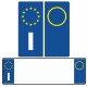 2 ADESIVI TARGA EUROPEA AUTO OMOLOGATI PVC ITALIA SIMBOLI ADESIVO EUROPA