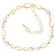 BRACCIALE DONNA ZIRCONI BIANCHI GANCIO REGOLABILE COLOR ORO RAGAZZA