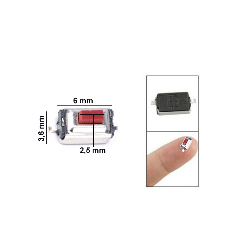 Interruttore tattile Micro SMD SMT laterale da 20 pezzi con pulsante tattih3