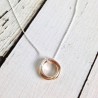 COLLANA TRE ANELLI ORO ROSA ARGENTO925 COLORI ACCIAIO REGOLABILI RIMOVIBILI