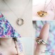 COLLANA TRE ANELLI ORO ROSA ARGENTO925 COLORI ACCIAIO REGOLABILI RIMOVIBILI