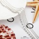CAVIGLIERA CRISTALLI STRASS ARGENTO RODIATO 22 + 5 CM REGOLABILE RAGAZZA