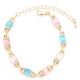 BRACCIALE METALLO PLACCATO ORO REGOLABILE PIETRE COLORATE DONNA REGALO