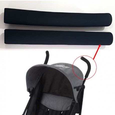 COPRIMANIGLIE 2 PEZZI NERO RIVESTIMENTO MANUBRIO PASSEGGINO UNIVERSALE