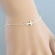 BRACCIALE CROCE ARGENTO CIONDOLO UOMO RODIATO LUNGHEZZA PLACCATO DONNA