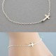 BRACCIALE CROCE ARGENTO CIONDOLO UOMO RODIATO LUNGHEZZA PLACCATO DONNA