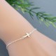 BRACCIALE CROCE ARGENTO CIONDOLO UOMO RODIATO LUNGHEZZA PLACCATO DONNA