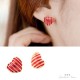 1 PAIO ORECCHINI ROSSO NERI BLU COLORI ELEGANTI RAGAZZA GOMMINI SILICONE CUORE