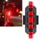 FANALINO IMPERMEABILE FANALE 5 LED LUCE POSTERIORE BICI SICUREZZA BIKE ROSSO