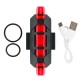 FANALINO IMPERMEABILE FANALE 5 LED LUCE POSTERIORE BICI SICUREZZA BIKE ROSSO
