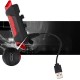 FANALINO IMPERMEABILE FANALE 5 LED LUCE POSTERIORE BICI SICUREZZA BIKE ROSSO