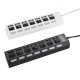 MULTIHUB 7 PORTE USB2.0 INTERRUTTORE ON/OFF LED BLU CIABATTA SDOPPIATORE