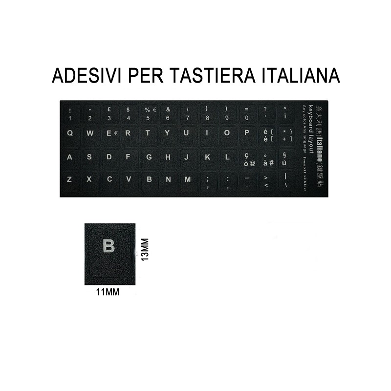 Adesivi Lettere Per Tastiera Italiana Neri Da Notebook Pc Computer Stickers
