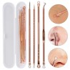 4 PEZZI ACCESSORI PULIZIA VISO RIMUOVERE PUNTI NERI PUSTOLE BRUFOLI ACCIAIO