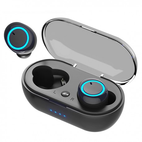 AURICOLARI BLUETOOTH 5 UNIVERSALI SENZA FILI WIRELESS SPORT+POWERBANK SMARTPHONE