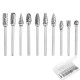 10 PUNTE FRESE in METALLO DURO AL CARBURO DI TUNGSTENO Gambo 3 mm PROFESSIONALI