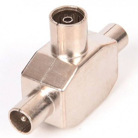 Sdoppiatore per antenna coassiale 9.5 mm TV 2 Maschio/ 1 Femmina