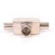 Sdoppiatore per antenna coassiale 9.5 mm TV 2 Maschio/ 1 Femmina