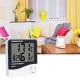 TERMOMETRO LCD DIGITALE IGROMETRO MISURATORE UMIDITA' OROLOGIO SVEGLIA CASA