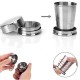 BICCHIERE TELESCOPICO ACCIAIO PIEGHEVOLE tazza campeggio trekking portachiavi