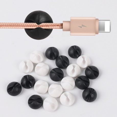 10 pz Clip Ferma e Raccogli cavi 8mm Bianco Nero Supporto fermacavi adesivo