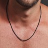 Collana uomo acciaio nero catenina catena lunga 55 cm x 2 mm girocollo inox