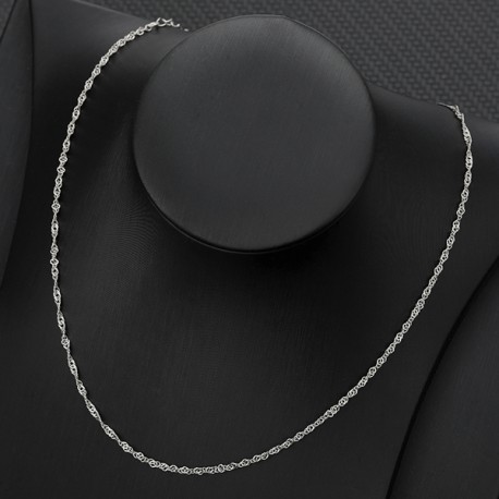 COLLANINA UNISEX IN STILE GRIGIO MODA 925 INCISO LUNGA 45 CM ELEGANTE GANCIO