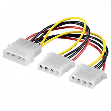 Cavo Y sdoppiatore d'alimentazione interno PC molex 4P maschio, 2X molex femmina