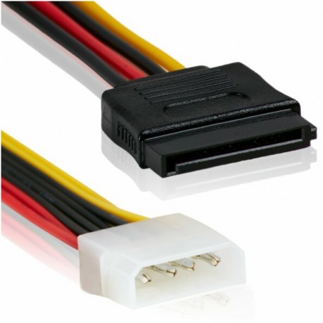 CAVO DI ALIMENTAZIONE DA SATA FEMMINA 15 PIN A MOLEX MASCHIO 4 PIN 15 CM PC