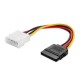 CAVO DI ALIMENTAZIONE DA SATA FEMMINA 15 PIN A MOLEX MASCHIO 4 PIN 15 CM PC