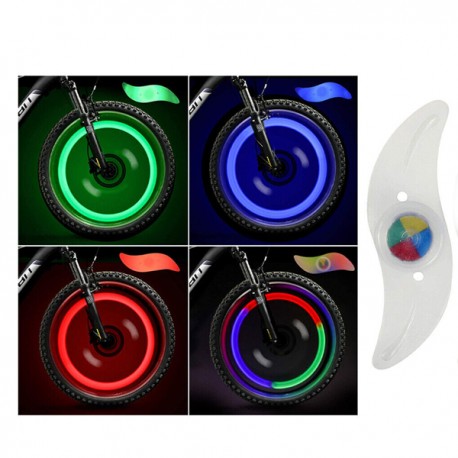 LUCI BICI EFFETTO RING CERCHIO RUOTA COLORATO SEGNALAZIONE BICICLETTA MTB NOTTE