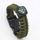 BRACCIALE SOPRAVVIVENZA ACCIARINO PARACORD FISCHIETTO BUSSOLA LAMA SOPRAVVIVENZA